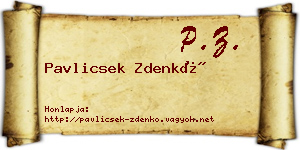 Pavlicsek Zdenkó névjegykártya
